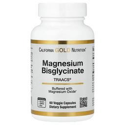 California Gold Nutrition Magnesium Bisglycinate Chelate Albion Traacs 60 Veggie Capsules 100 Mg Per Capsule