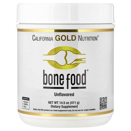 California Gold Nutrition Bone Food With Collagen Peptides Hyaluronic Acid Plus Vitamins Minerals Unflavored 14 5 Oz 411 G product image