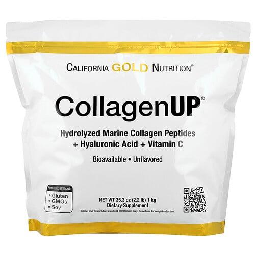 California Gold Nutrition Collagenup Hydrolyzed Marine Collagen Peptides With Hyaluronic Acid And Vitamin C Unflavored 2 2 Lb 1 Kg product image