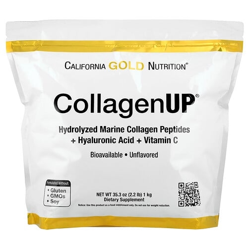 California Gold Nutrition Collagenup Hydrolyzed Marine Collagen Peptides With Hyaluronic Acid And Vitamin C Unflavored 2 2 Lb 1 Kg product image