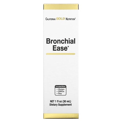 California Gold Nutrition Bronchial Ease With Proprietary Blend Of Fresh Osha Root Mullein Leaf And Wild Cherry Bark 1 Fl Oz 30 Ml product image
