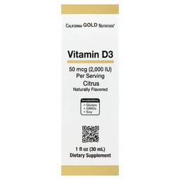 California Gold Nutrition Vitamin D3 Citrus 50 Mcg 2 000 Iu 1 Fl Oz 30 Ml