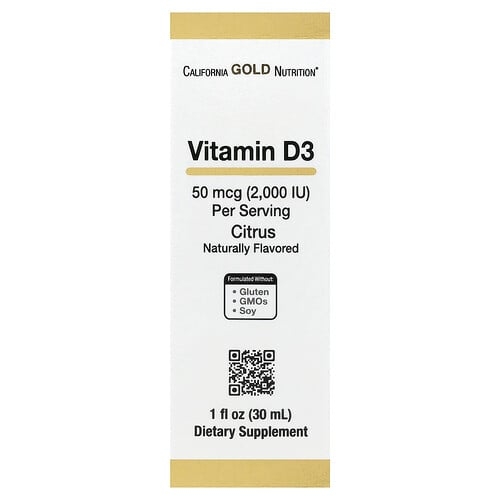 California Gold Nutrition Vitamin D3 Citrus 50 Mcg 2 000 Iu 1 Fl Oz 30 Ml product image