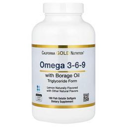 California Gold Nutrition Omega 3 6 9s With Omega 3 Fish Oil And Borage Seed Oil Epa Dha Gla And Linoleic Acid Natural Lemon 180 Fish Gelatin Softgels