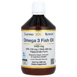California Gold Nutrition Omega 3 Fish Oil Norwegian Triglyceride Natural Lemon 16 9 Fl Oz 500 Ml