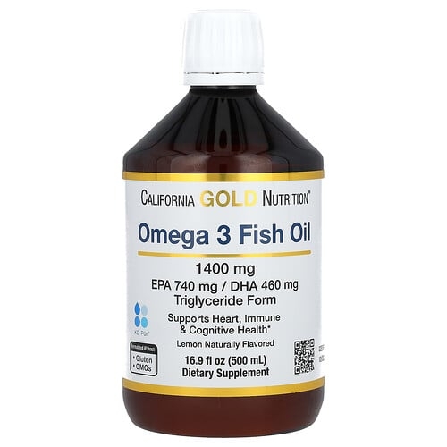 California Gold Nutrition Omega 3 Fish Oil Norwegian Triglyceride Natural Lemon 16 9 Fl Oz 500 Ml product image