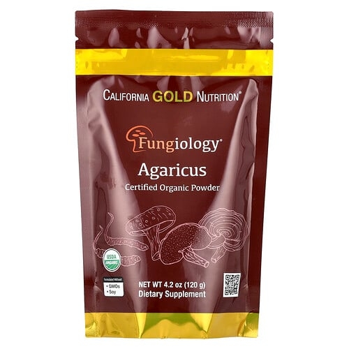 California Gold Nutrition Fungiology Certified Organic Agaricus Powder 4 2 Oz 120 G product image