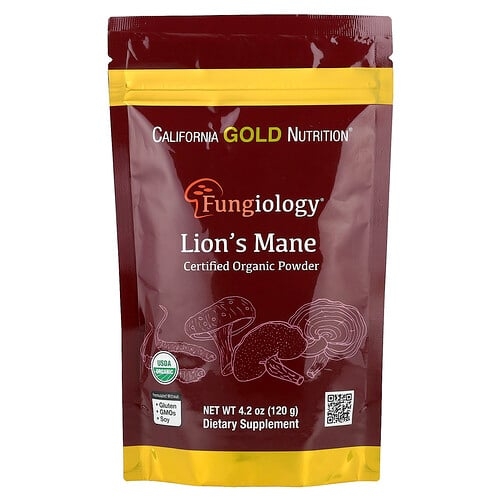California Gold Nutrition Fungiology Certified Organic Lion S Mane Powder 4 2 Oz 120 G product image