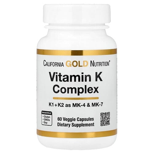 California Gold Nutrition Vitamin K Complex 60 Veggie Capsules product image