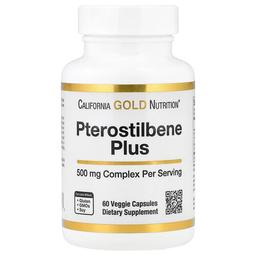 California Gold Nutrition Pterostilbene Plus With Wild Blueberry Powder 60 Veggie Capsules