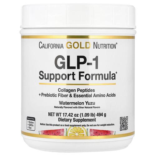 California Gold Nutrition Glp 1 Support Formula With Collagen Peptides Prebiotic Fiber Essential Amino Acids Watermelon Yuzu 1 09 Lb 494 G product image