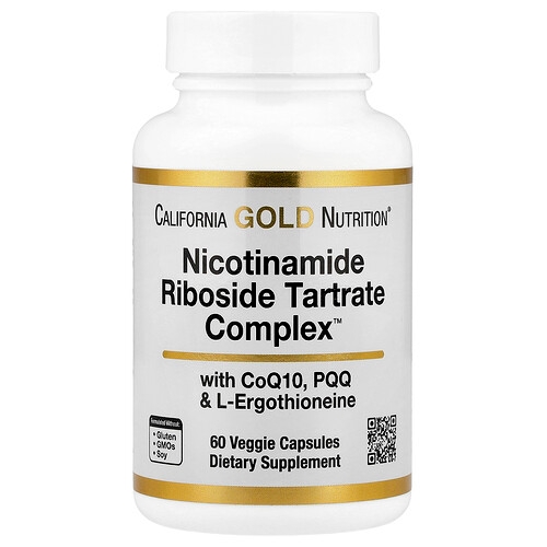 California Gold Nutrition Nicotinamide Riboside Tartrate Nrt Complex 60 Veggie Capsules product image