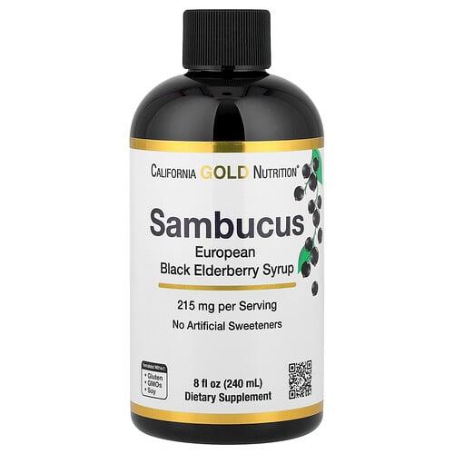 California Gold Nutrition Adult Sambucus Elderberry Syrup 8 Fl Oz 240 Ml product image