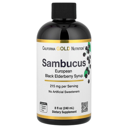 California Gold Nutrition Adult Sambucus Elderberry Syrup 8 Fl Oz 240 Ml product image