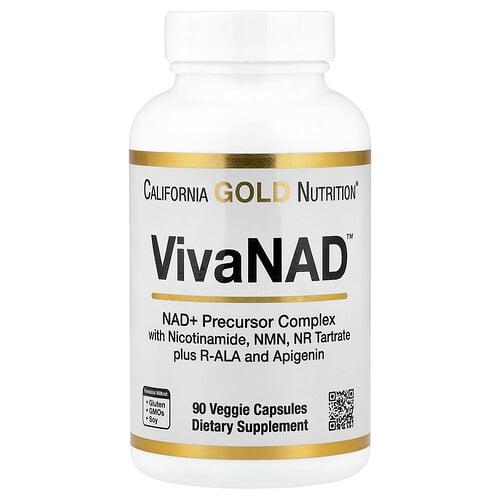 캘리포니아 골드 뉴트리션 California Gold Nutrition, VivaNAD™, NMN 함유 NAD 복합체, NR 타르타르산염, 베지 캡슐 90정 product image