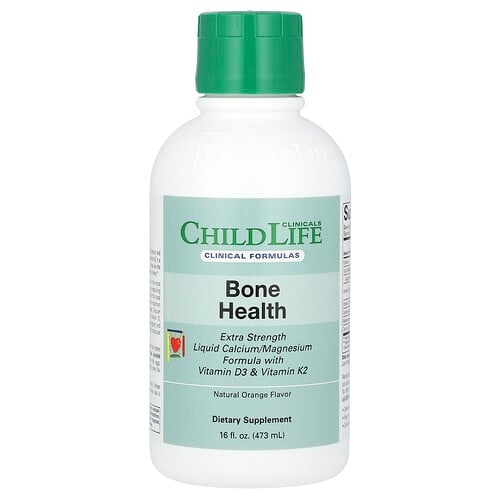 Childlife Clinicals Liquid Calcium Magnesium Formula With Vitamin D3 Vitamin K2 Natural Orange 16 Fl Oz 473 Ml product image