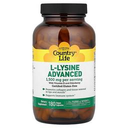 Country Life L Lysine Advanced 180 Vegan Capsules