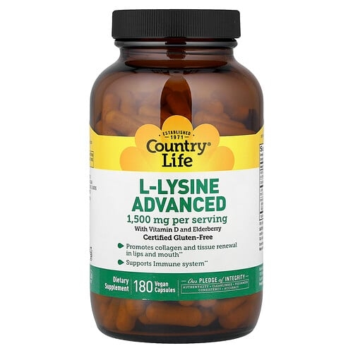 Country Life L Lysine Advanced 180 Vegan Capsules product image