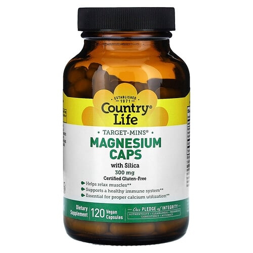 Country Life Target Mins Magnesium Caps With Silica 300 Mg 120 Vegan Capsules product image