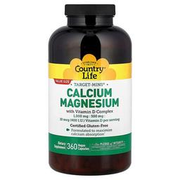 Country Life Target Mins Calcium Magnesium With Vitamin D Complex 360 Vegan Capsules