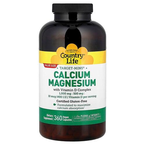Country Life Target Mins Calcium Magnesium With Vitamin D Complex 360 Vegan Capsules product image