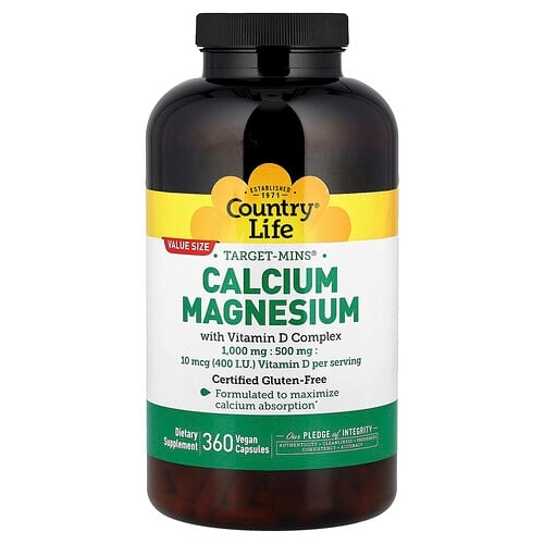 Country Life Target Mins Calcium Magnesium With Vitamin D Complex 360 Vegan Capsules product image