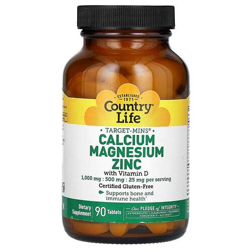 Country Life Target Mins Calcium Magnesium Zinc With Vitamin D 90 Tablets product image