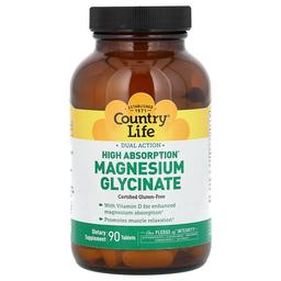Country Life Dual Action High Absorption Magnesium Glycinate 90 Tablets