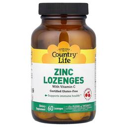 Country Life Zinc Lozenges With Vitamin C Cherry 60 Lozenges