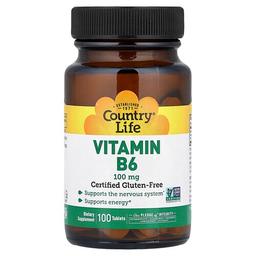 Country Life Vitamin B6 100 Mg 100 Tablets