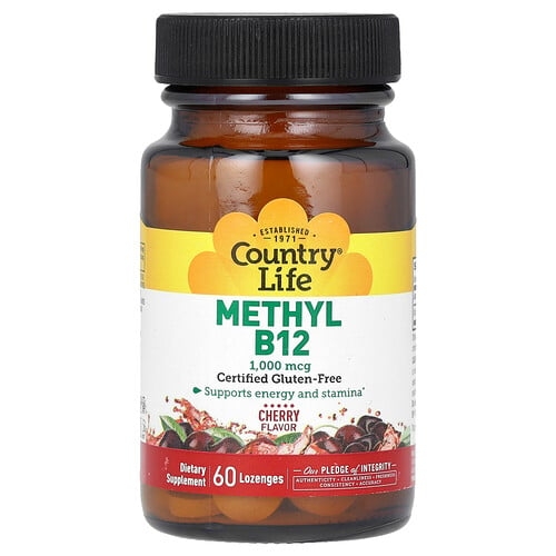 Country Life Methyl B12 Cherry 1 000 Mcg 60 Lozenges product image