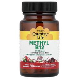 Country Life Methyl B12 Cherry 5 000 Mcg 60 Lozenges