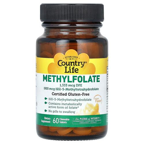 Country Life Methylfolate Orange 1 333 Mcg Dfe 60 Chewable Tablets product image
