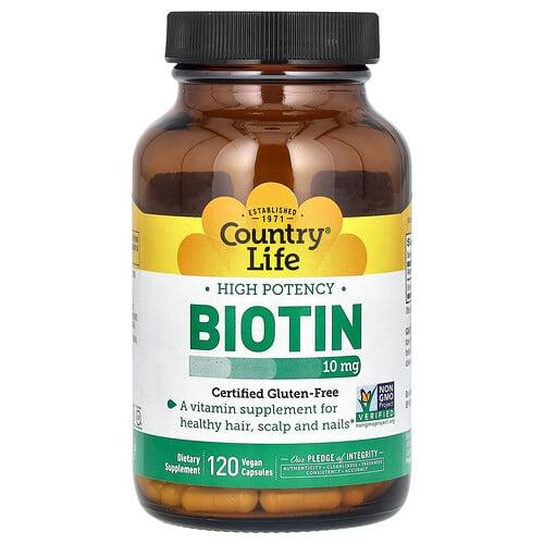 Country Life Biotin High Potency 10 Mg 120 Vegan Capsules product image