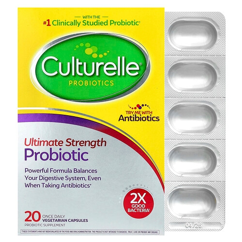 Culturelle Probiotics Ultimate Strength Probiotic 20 Once Daily Vegetarian Capsules product image