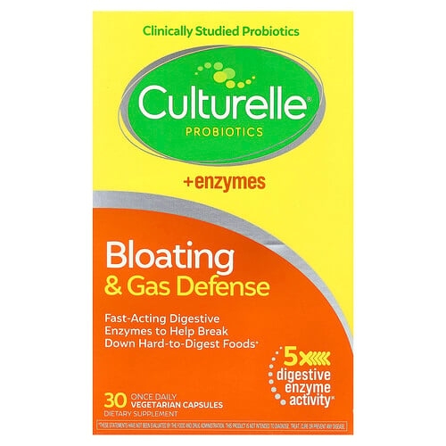 Culturelle Probiotics Bloating Gas Defense 30 Vegetarian Capsules product image
