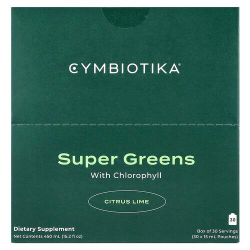 심바이오티카 Cymbiotika, 슈퍼 그린, 엽록소 함유, 시트러스 라임, 파우치 30개, 각 15ml product image