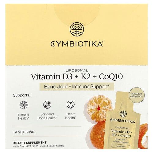 Cymbiotika Liposomal Vitamin D3 K2 Coq10 Tangerine 28 Liquid Packets 0 17 Fl Oz 5 Ml Each product image