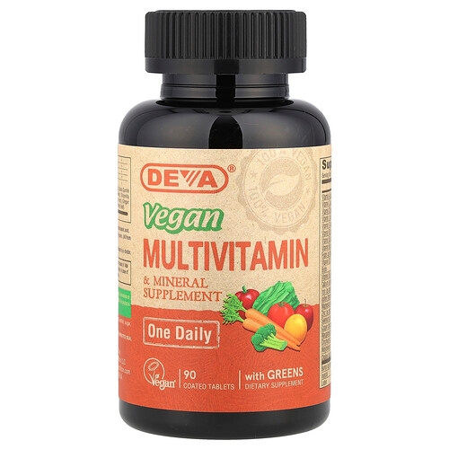 Deva Vegan Multivitamin Mineral Supplement One Daily 90 Coated Tablets product image