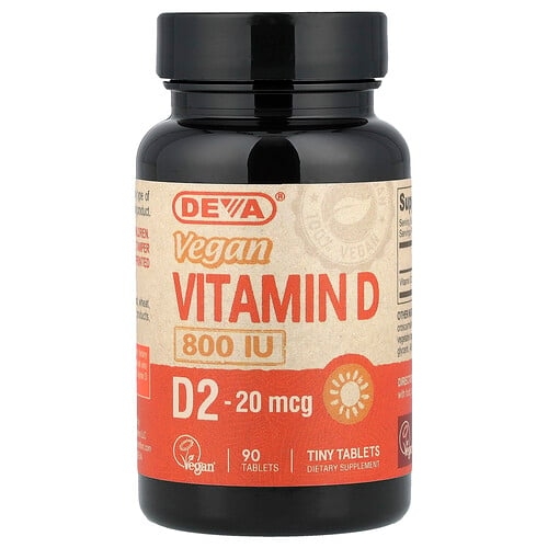 Deva Vegan Vitamin D2 20 Mcg 800 Iu 90 Tablets product image