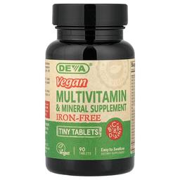 Deva Vegan Multivitamin Mineral Supplement Iron Free 90 Tiny Tablets