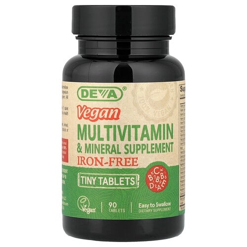Deva Vegan Multivitamin Mineral Supplement Iron Free 90 Tiny Tablets product image