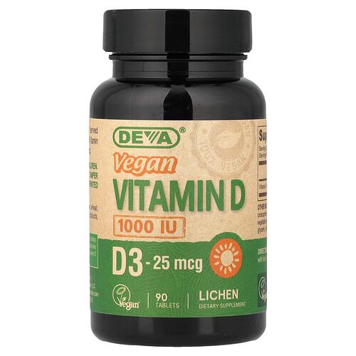 Deva Vegan Vitamin D3 25 Mcg 1 000 Iu 90 Tablets product image