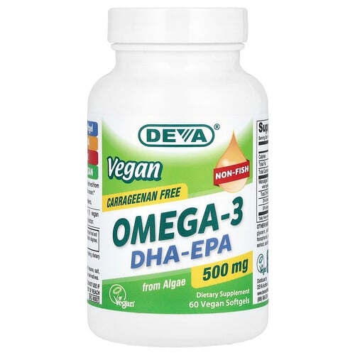 Deva Vegan Omega 3 Dha Epa 500 Mg 60 Vegan Softgels product image