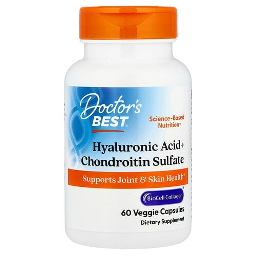 Doctor S Best Hyaluronic Acid Chondroitin Sulfate With Biocell Collagen 60 Veggie Capsules product image