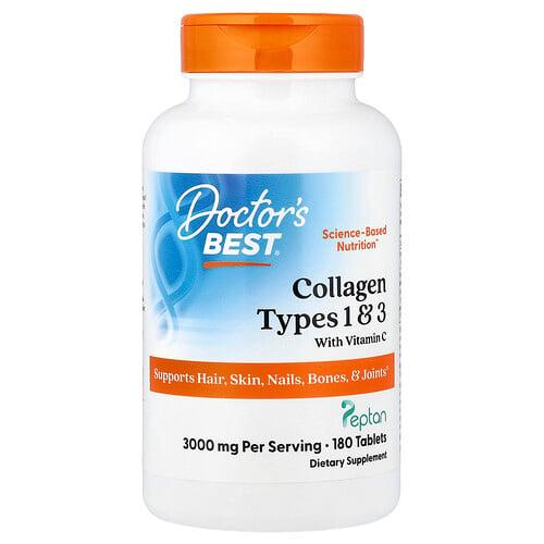 Doctor S Best Collagen Types 1 3 With Vitamin C 180 Tablets product image