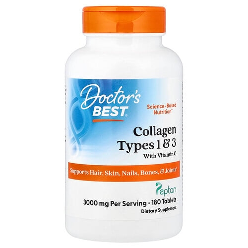 Doctor S Best Collagen Types 1 3 With Vitamin C 180 Tablets product image