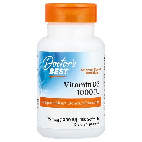 Doctor S Best Vitamin D3 25 Mcg 1 000 Iu 180 Softgels product image