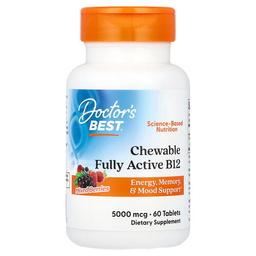 Doctor S Best Chewable Fully Active B12 Mixed Berries 5 000 Mcg 60 Tablets