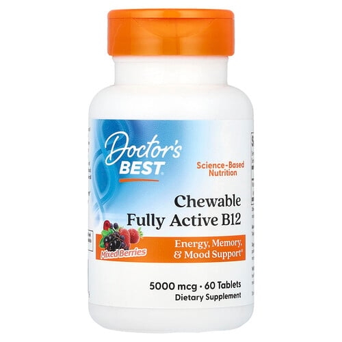 Doctor S Best Chewable Fully Active B12 Mixed Berries 5 000 Mcg 60 Tablets product image